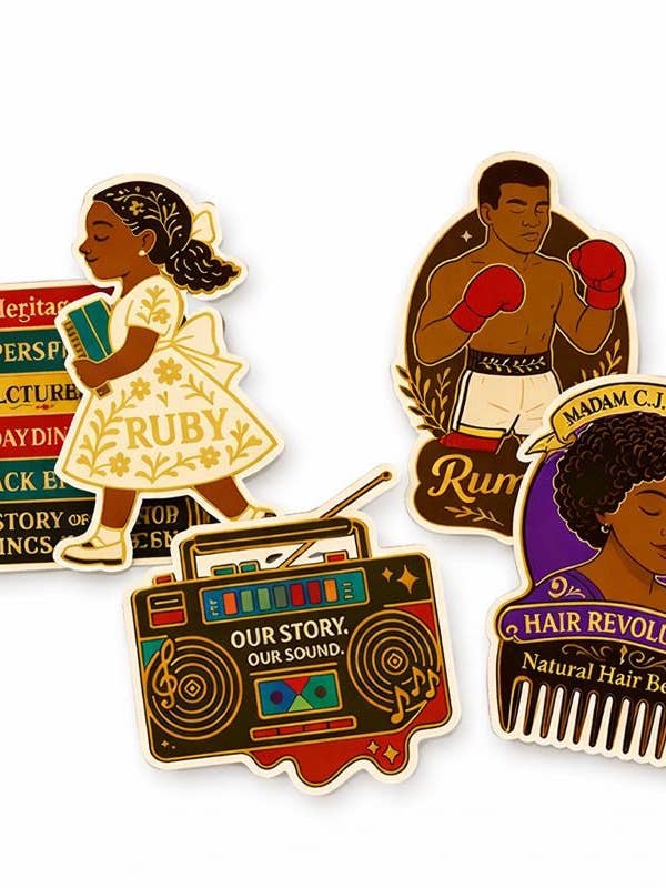 Black History Collector Sticker Series for wholesale by Heritage Pin Co.