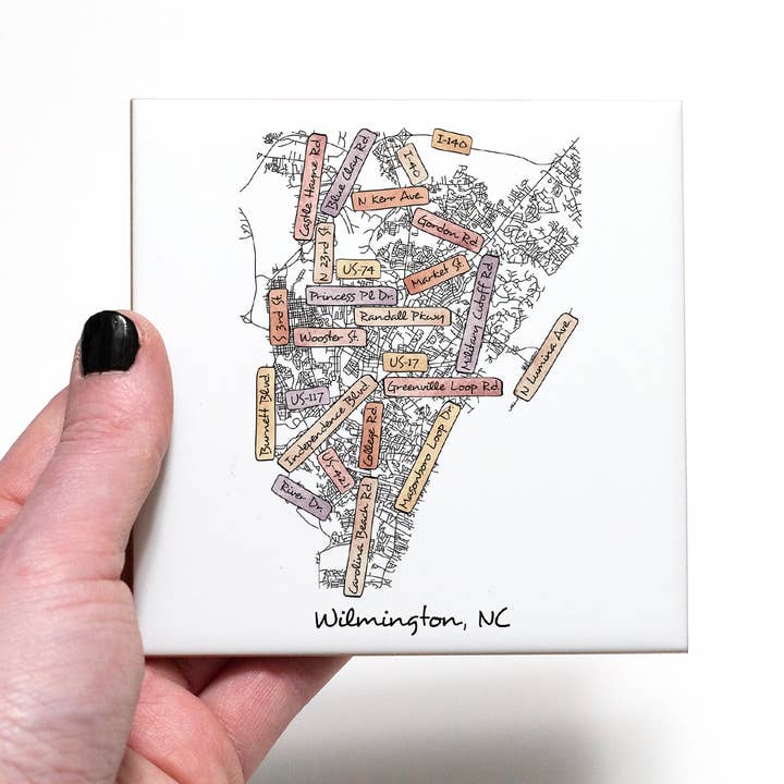 Sparks House Co. - Wholesale Coasters - Street Names Map Coasters - Your City - Custom Order8