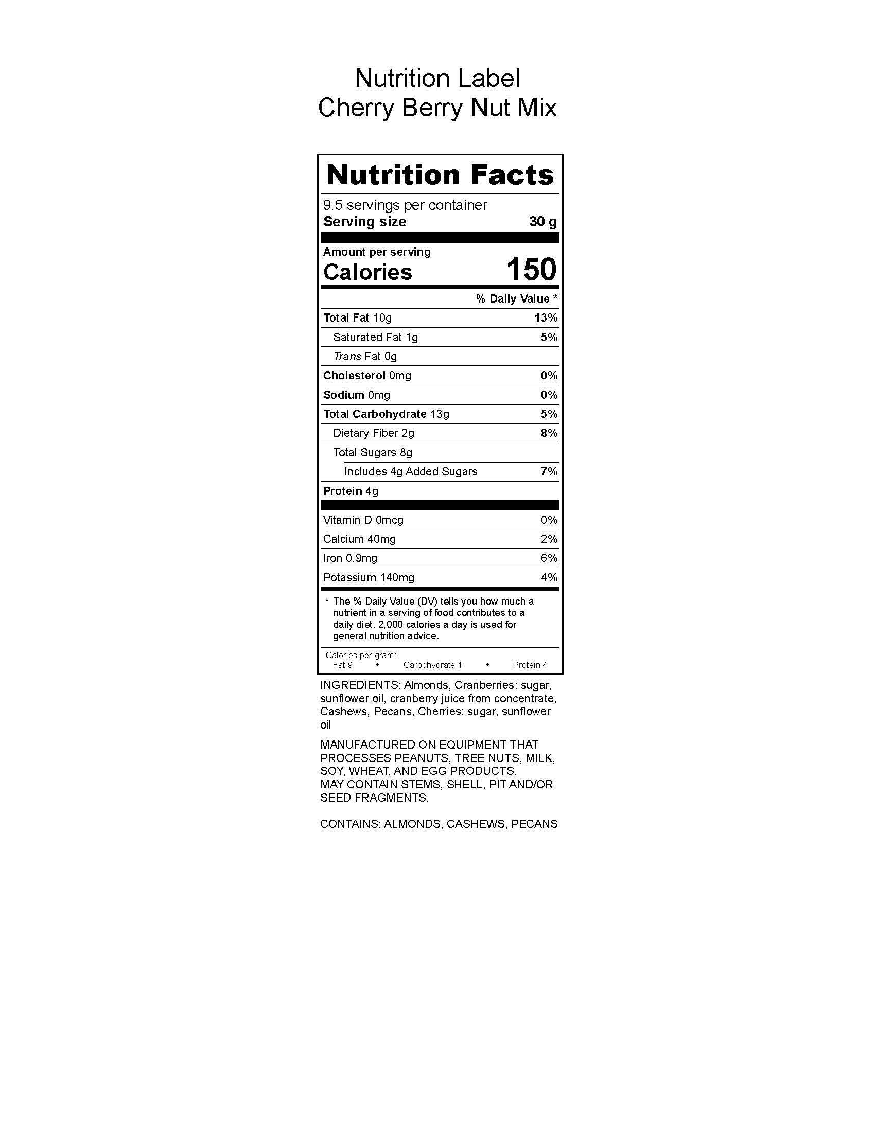 Germack Pistachio Company - Wholesale Trail Mix - Cherry Berry Nut Mix 10 oz1