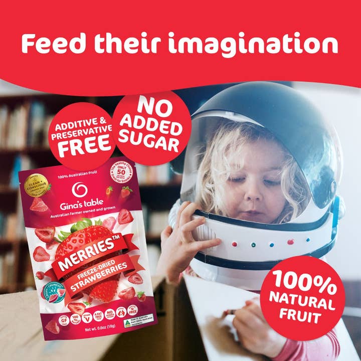 Gina's Table - Wholesale Dried/Dehydrated Fruit - Freeze Dried Strawberries - 10 pack2