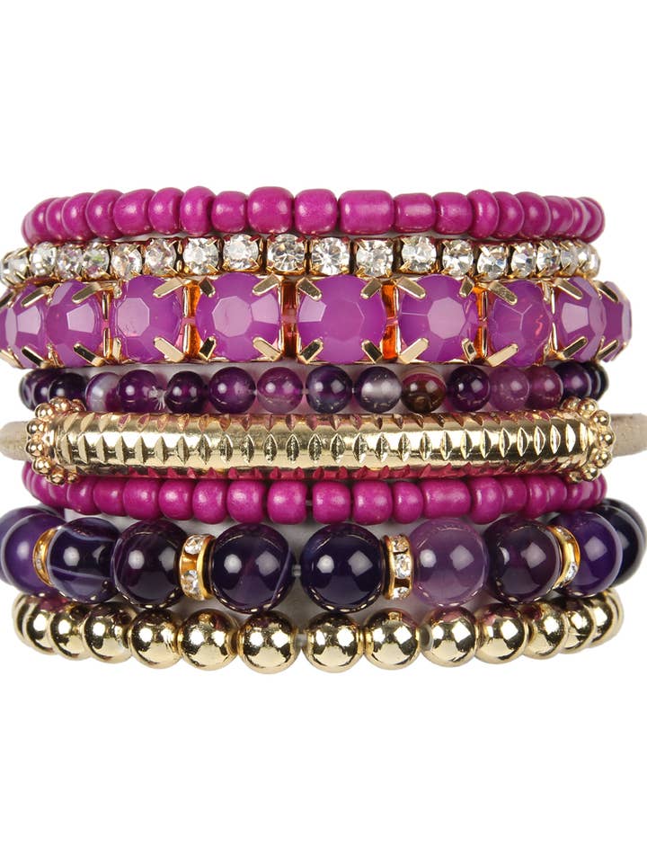 Plus Size Stack-Able Beads Bracelet Set for wholesale by MYS Wholesale Inc