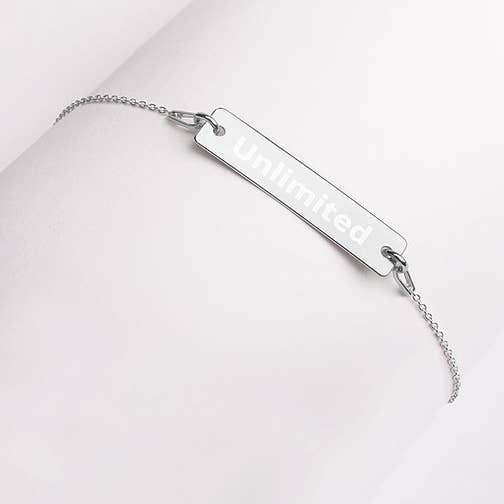 Engraved Silver Bar Chain Bracelet - Unlimited for wholesale by Roots by Chakaras