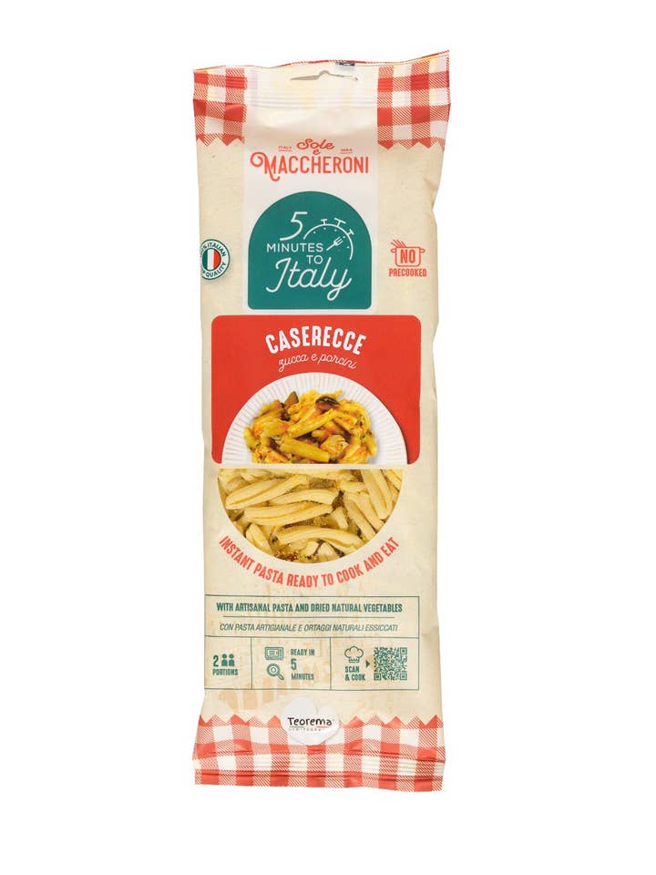 Caserecce with Pumpkin and Porcini Mushrooms 200g for wholesale by Teorema Mediterraneo