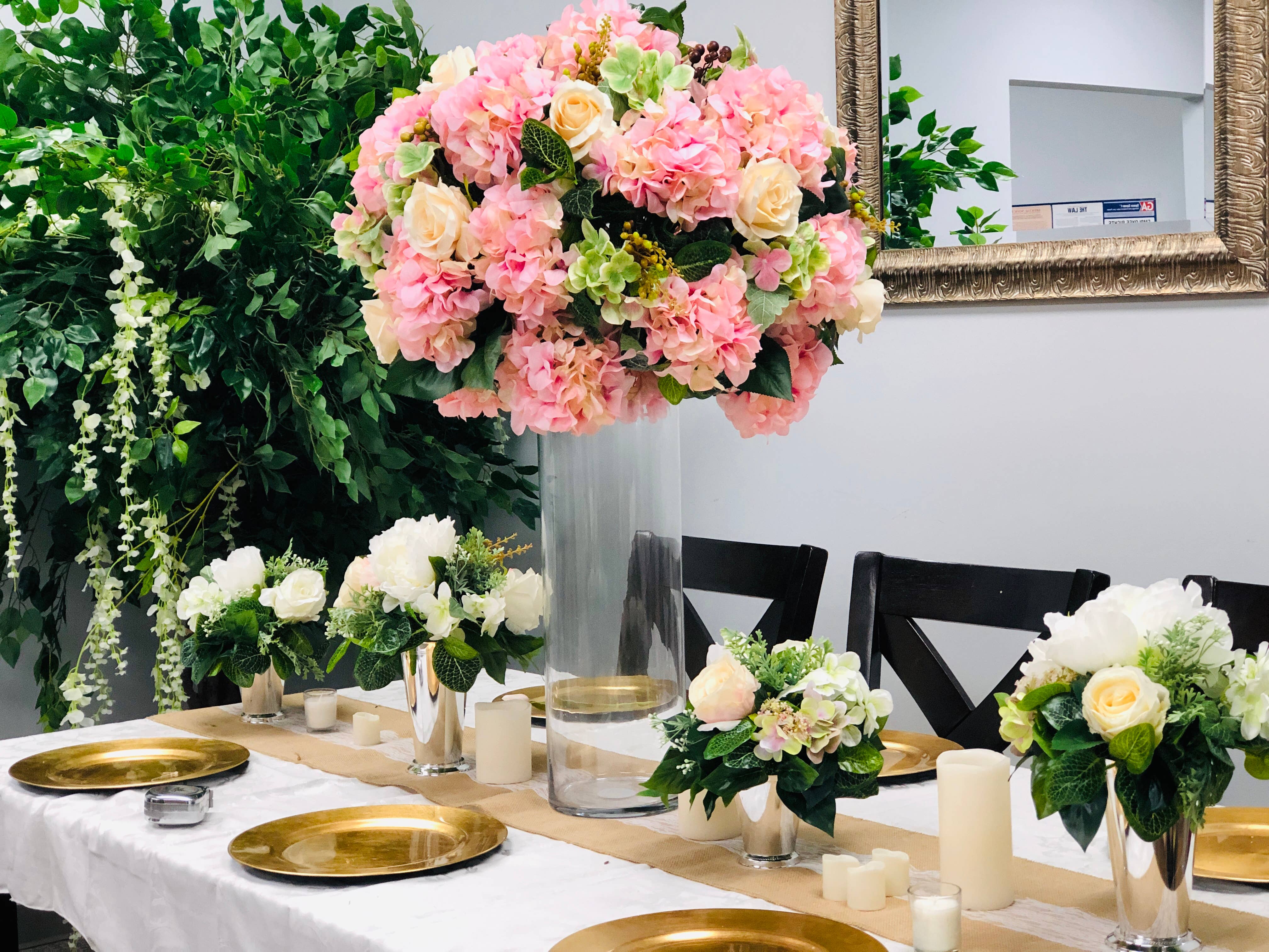 Angel Isabella - Venta al por mayor Flores artificiales - Hortensia artificial de 22 pulgadas, flor de 7 pulgadas5