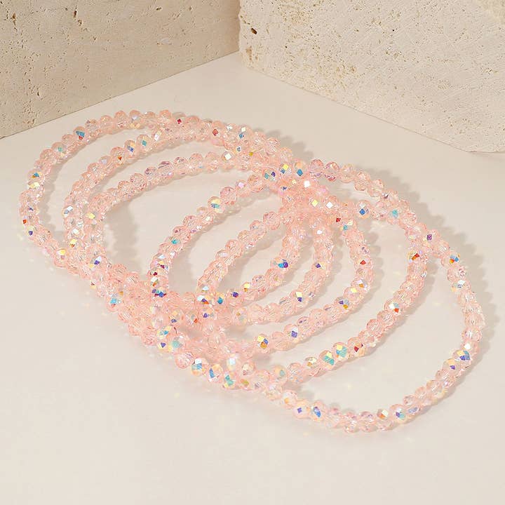 Sensibling Corp. - Wholesale Jewelry Set - 5PCS - Sparkling Faceted Beaded Stackable Stretch Multi Layered Bracelet19