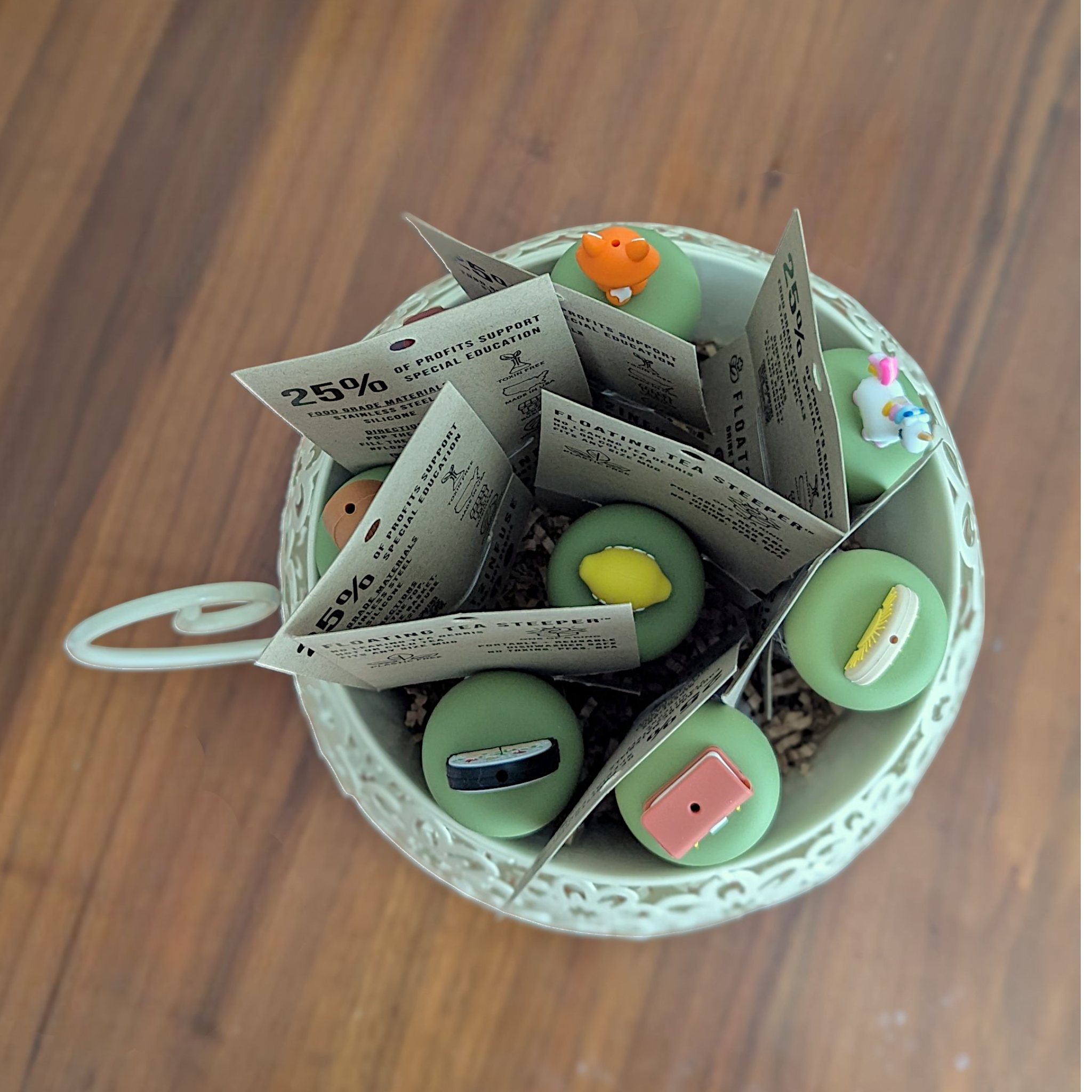 Float2infuse Tea Infuser - Wholesale Retailer Display - Kids & Baby - Giant Ivory Floral Mug | Giant Tea Cup | Ivory | Display Cup5