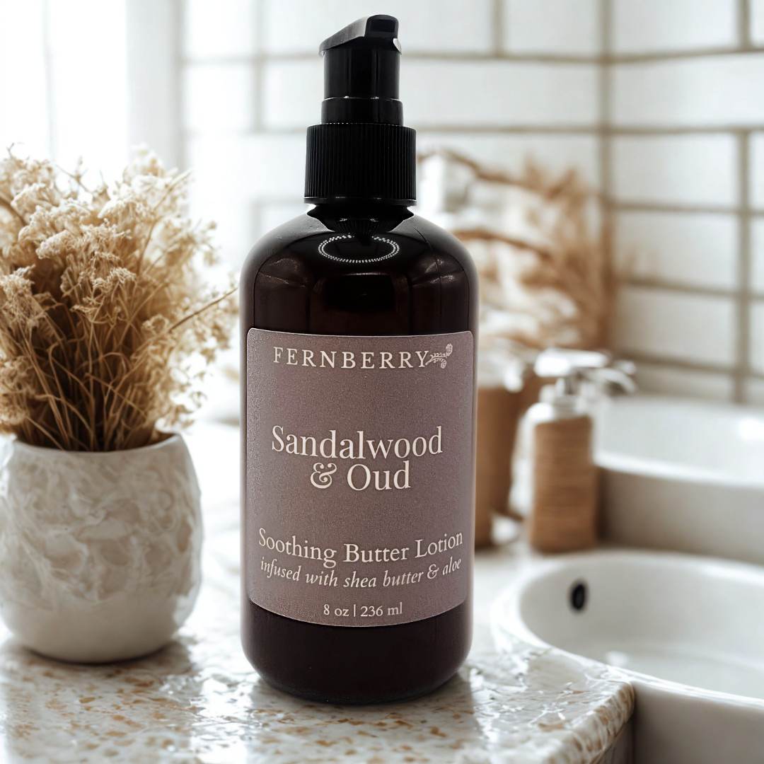 Fernberry - Wholesale Body Cream/Lotion - Sandalwood & Oud | Soothing Butter Lotion 8oz.1