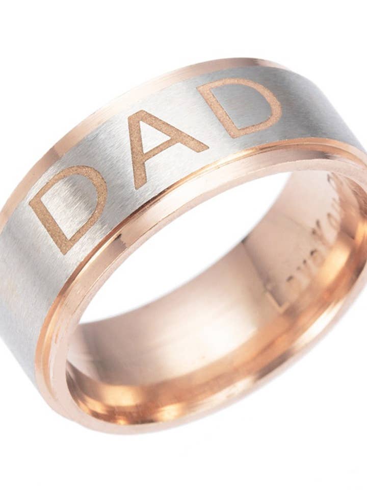 Dad Stainless Steel Ring R1719-RG for wholesale by Ole