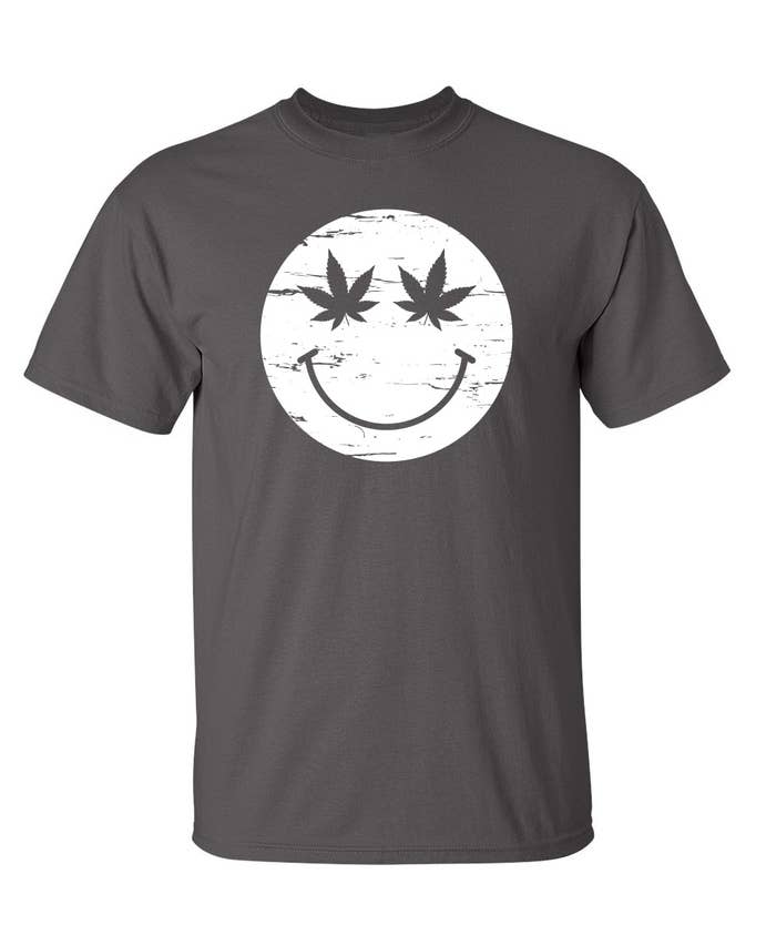 Feelin Good Tees - Wholesale Screen Printed T-Shirt - Unisex - Weed Smile Face13
