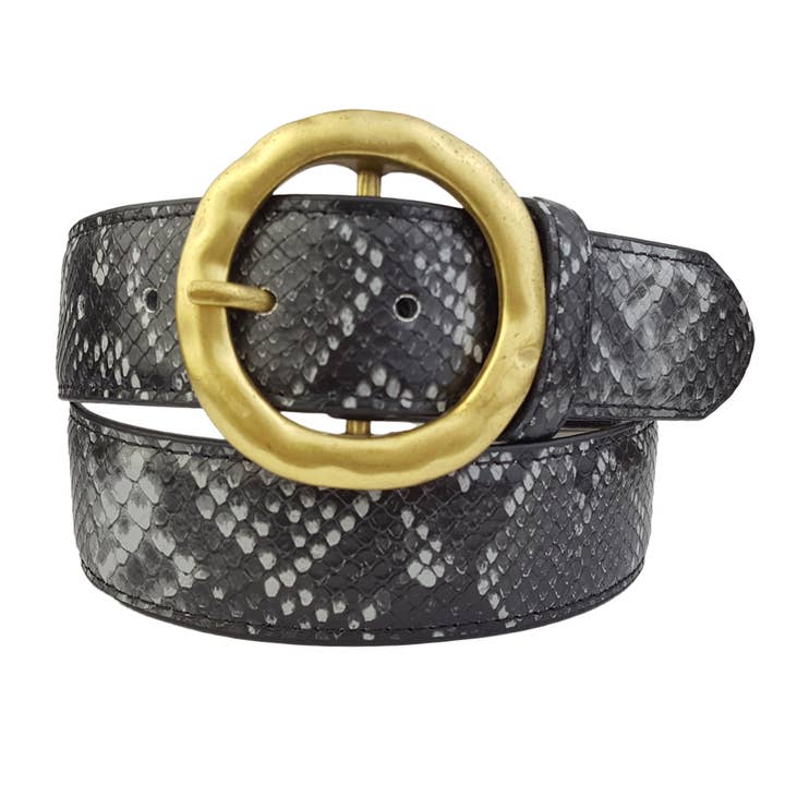 Axesoria West – wholesale Belt – Women's – Snake print with Round Buckle