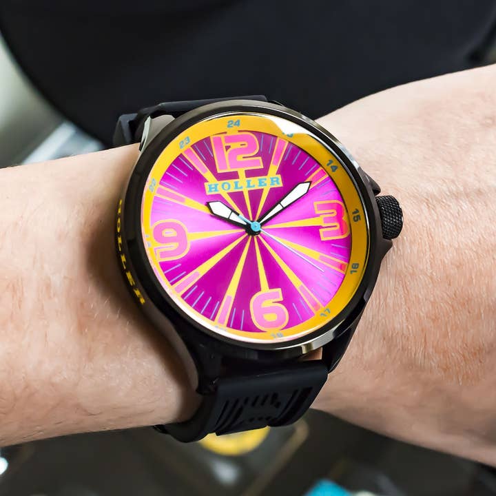 Holler - Venta al por mayor Reloj de pulsera - Unisex - Reloj Funked Up rosa y amarillo HLW2279-172