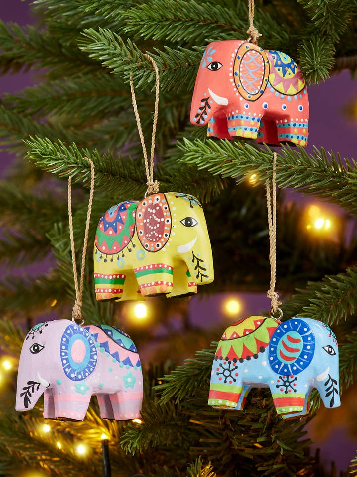 Hand Carved & Painted Wooden Elephant for wholesale by Namaste