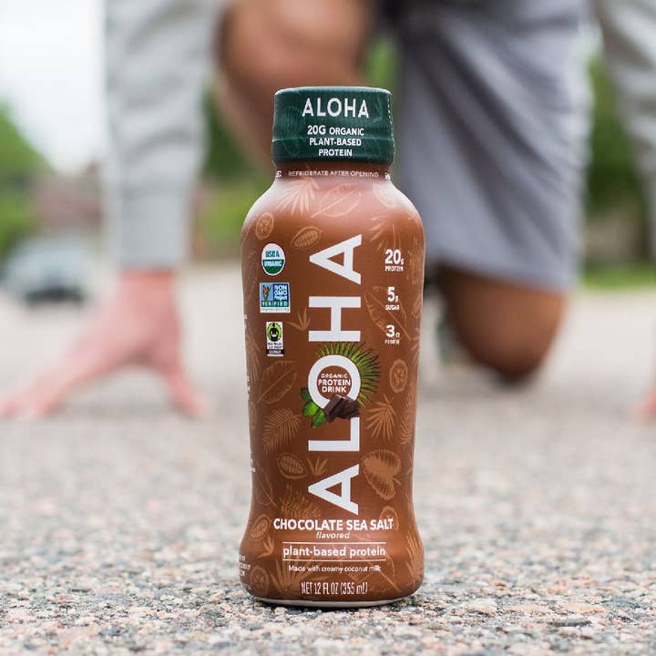 Aloha - Wholesale Sports/Energy Drink - 12oz Chocolate Sea Salt Protein Drink (Pack of 12)