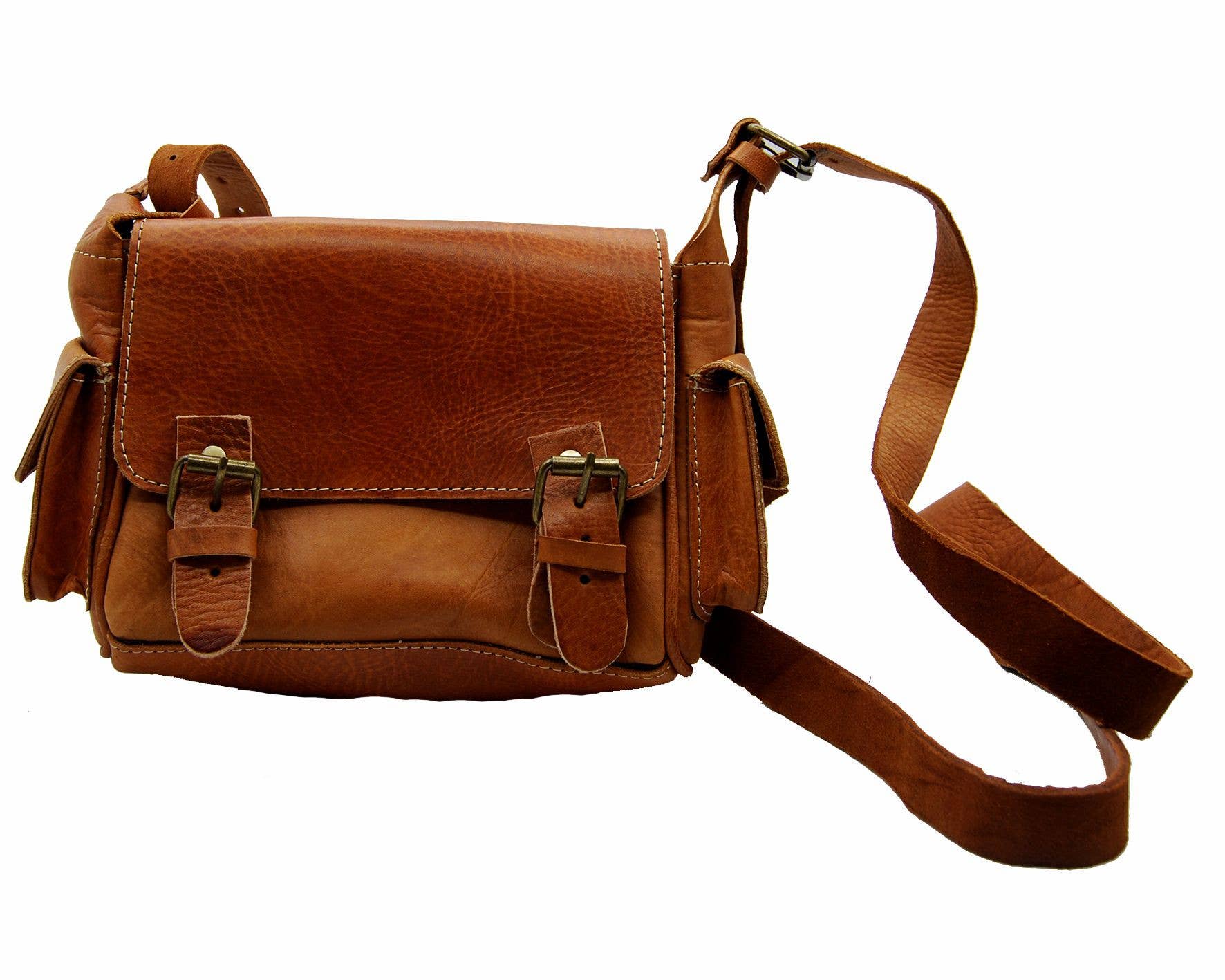 Etnico del Mondo – Engroshandel Crossbodytaske - Dame – Marokkansk håndlavet brun læder skuldertaske #11