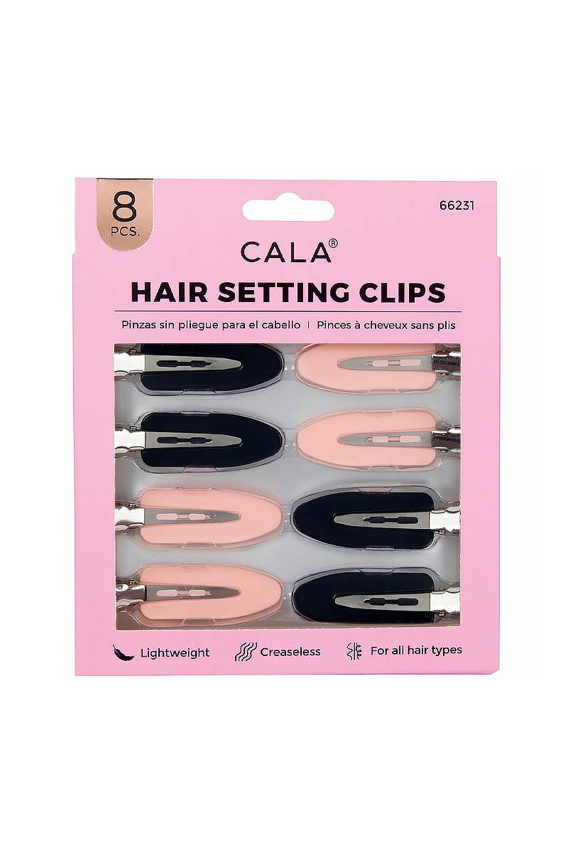 CALA 66231 HAIR Setting Clips Black and Pink - 6set