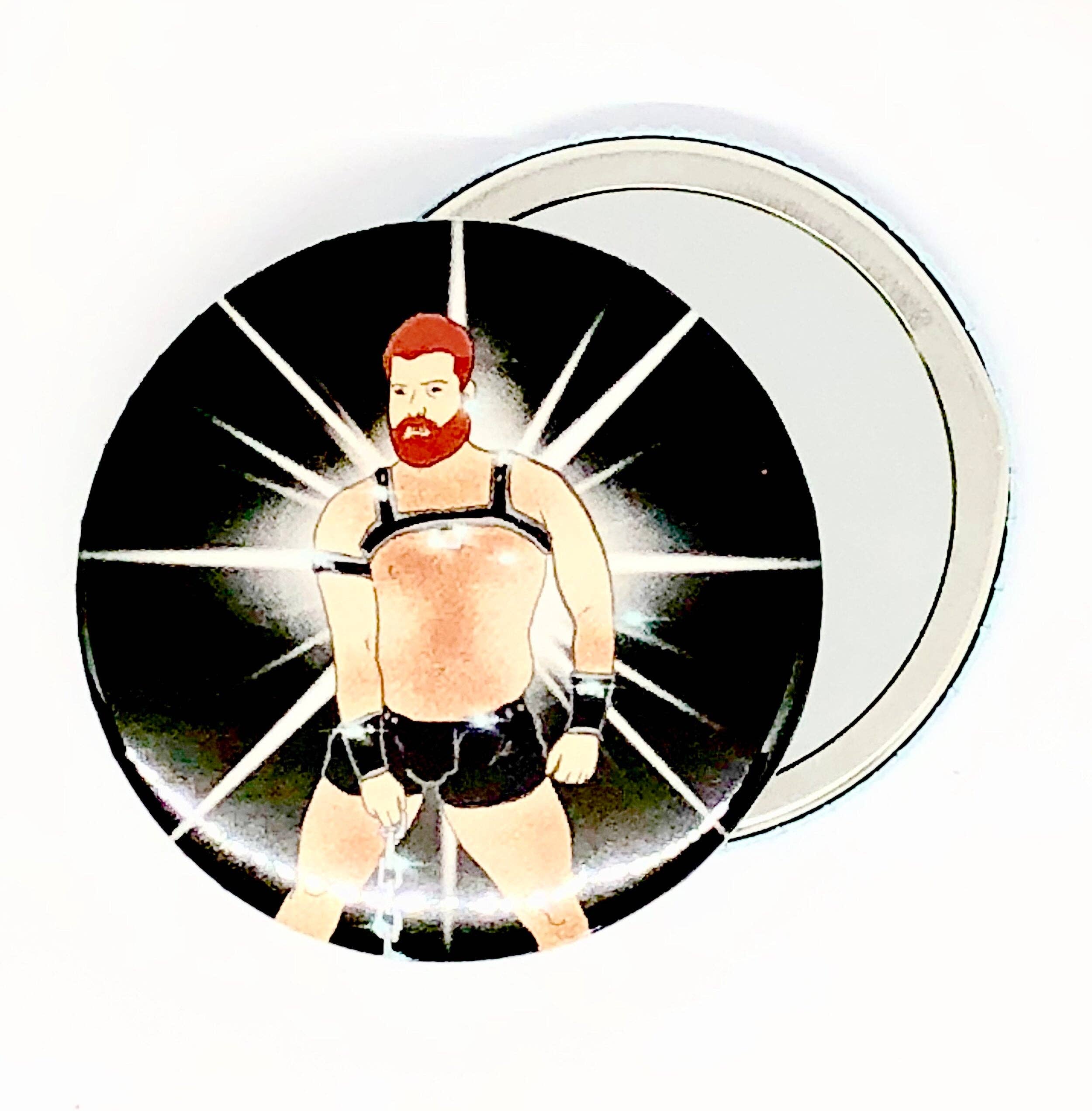 Bite Your Granny - Wholesale Compact Mirror - Gay Leather Cub Hand Pocket Mirror