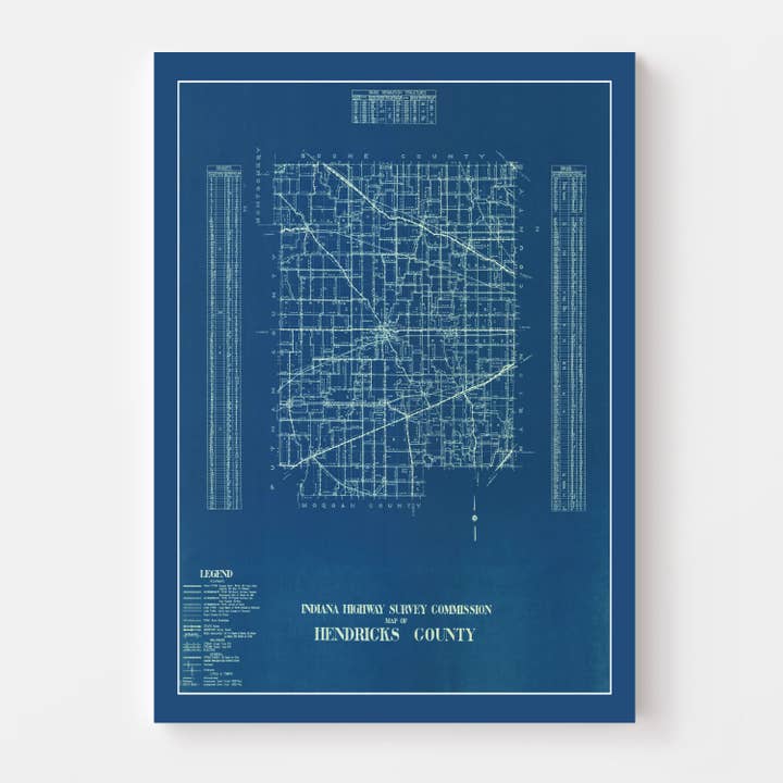 Ted's Vintage Art - Wholesale Map - Vintage Map of Hendricks County, Indiana 19362