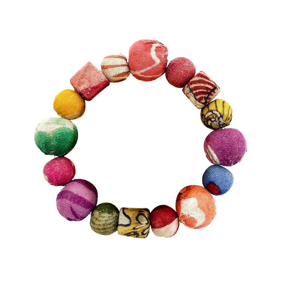 WorldFinds - Wholesale Beaded Bracelet - Kantha Primary Shapes Bracelet1