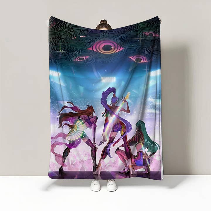 Sparkling Extras - Wholesale Throw Blanket - KPop Demon Hunters Soft Plush Blanket1