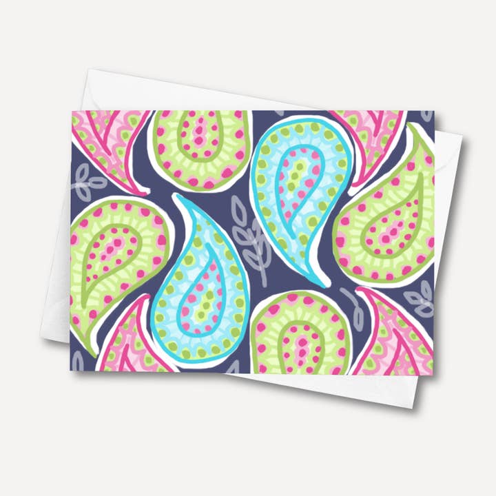 Färgglada Paisley Vikta Kort | Set om 10 för wholesale av Note Worthy Paper Place