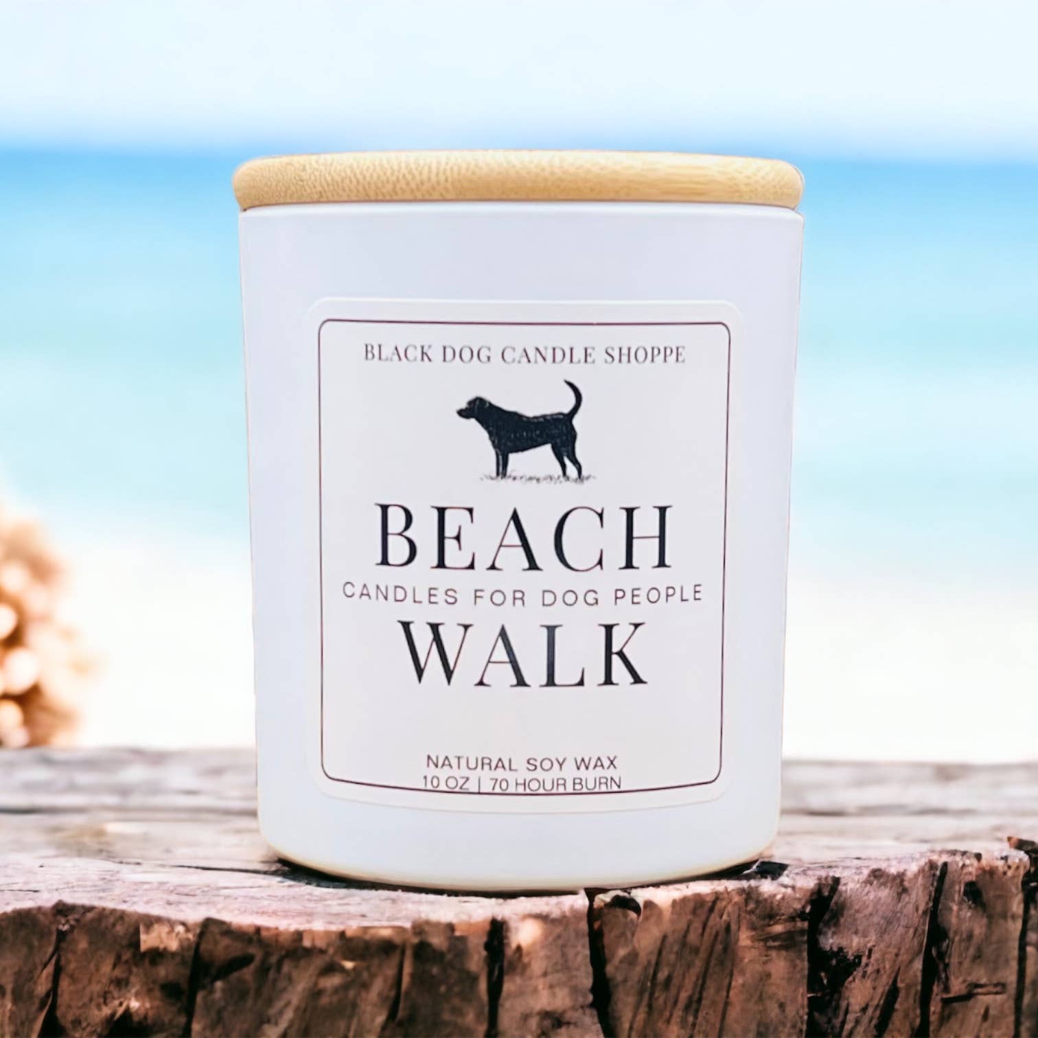 The Black Dog Candle Shoppe - Wholesale Jar/Filled Candle - Candles for Dog People - Beach Walk