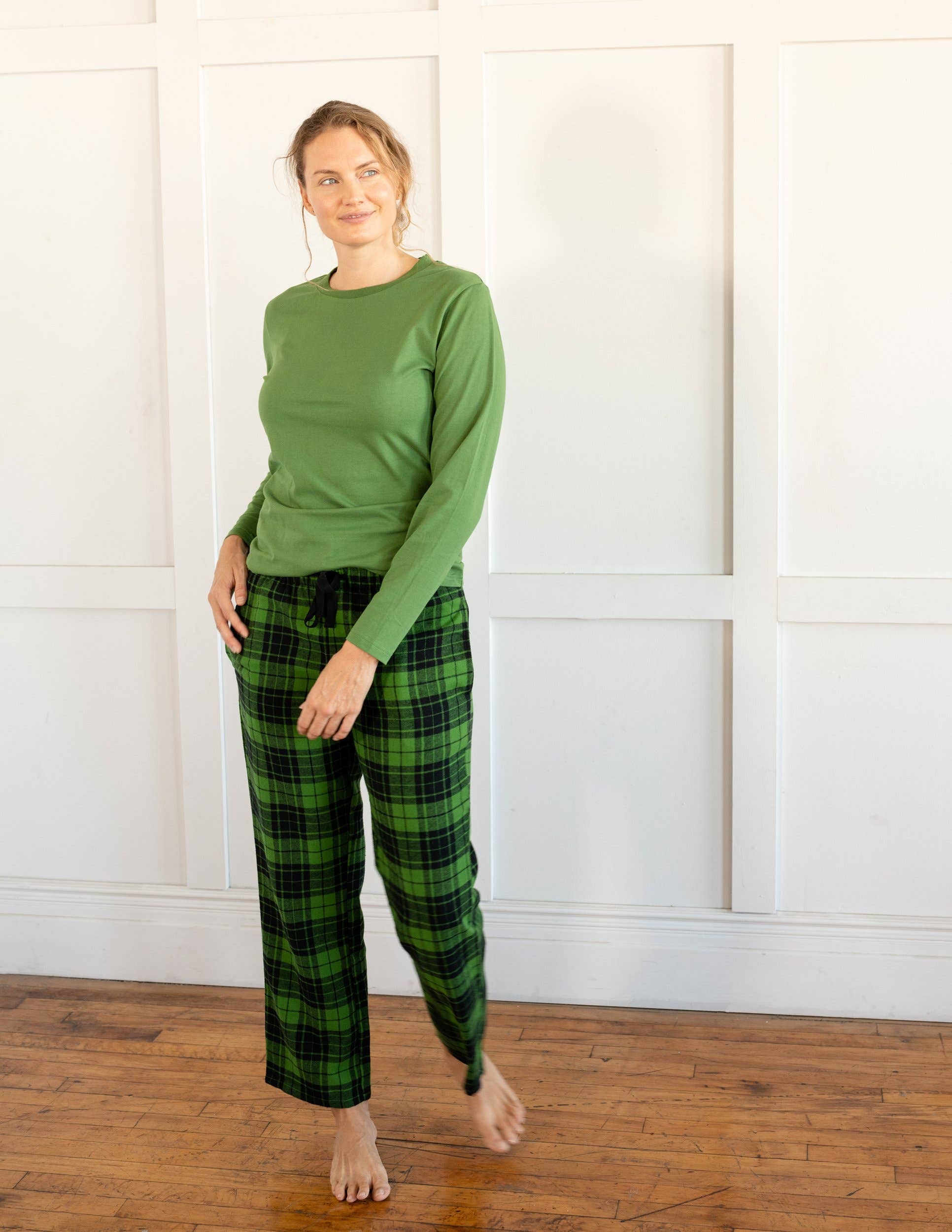 Leveret Pajamas - Vente Haut et bas de pyjama – femme - Pantalon deux pièces en flanelle en coton pour femmes3