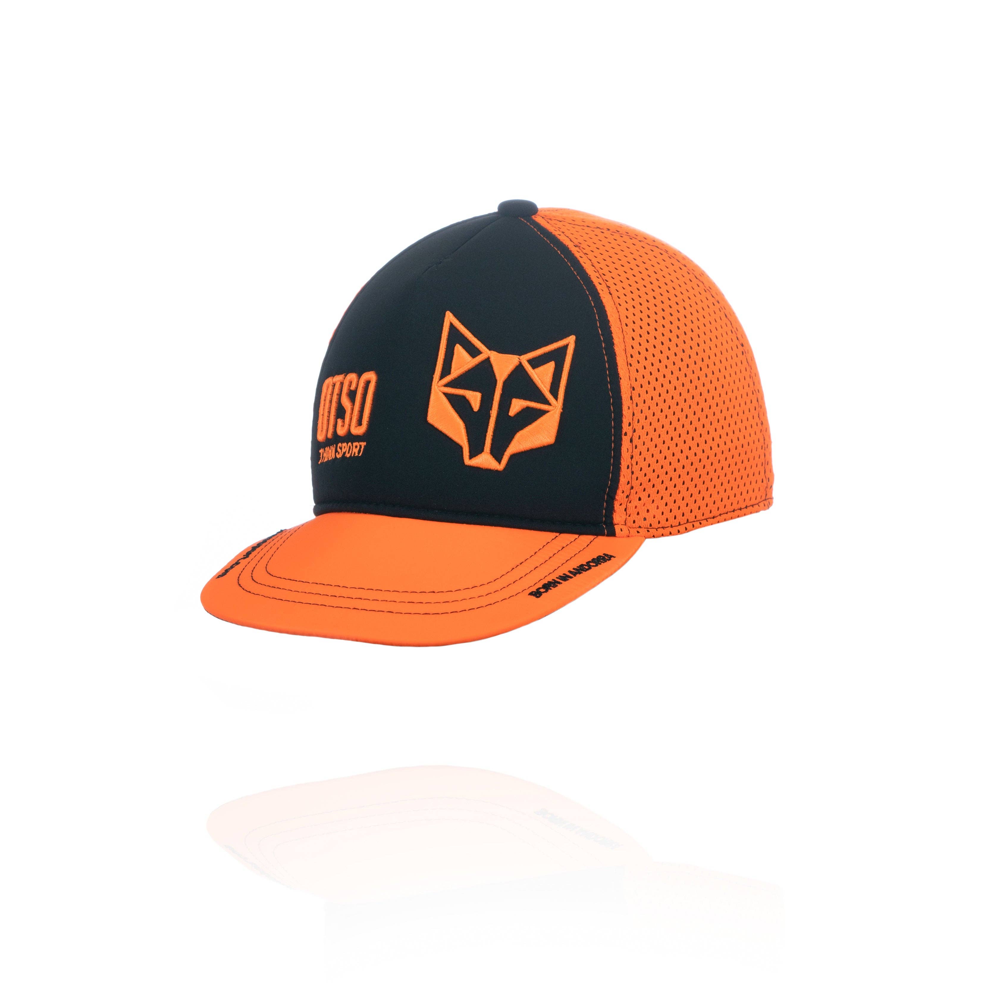 OTSO - Wholesale Trucker Hat - Unisex - Snapback Cap Black//Fluo Orange