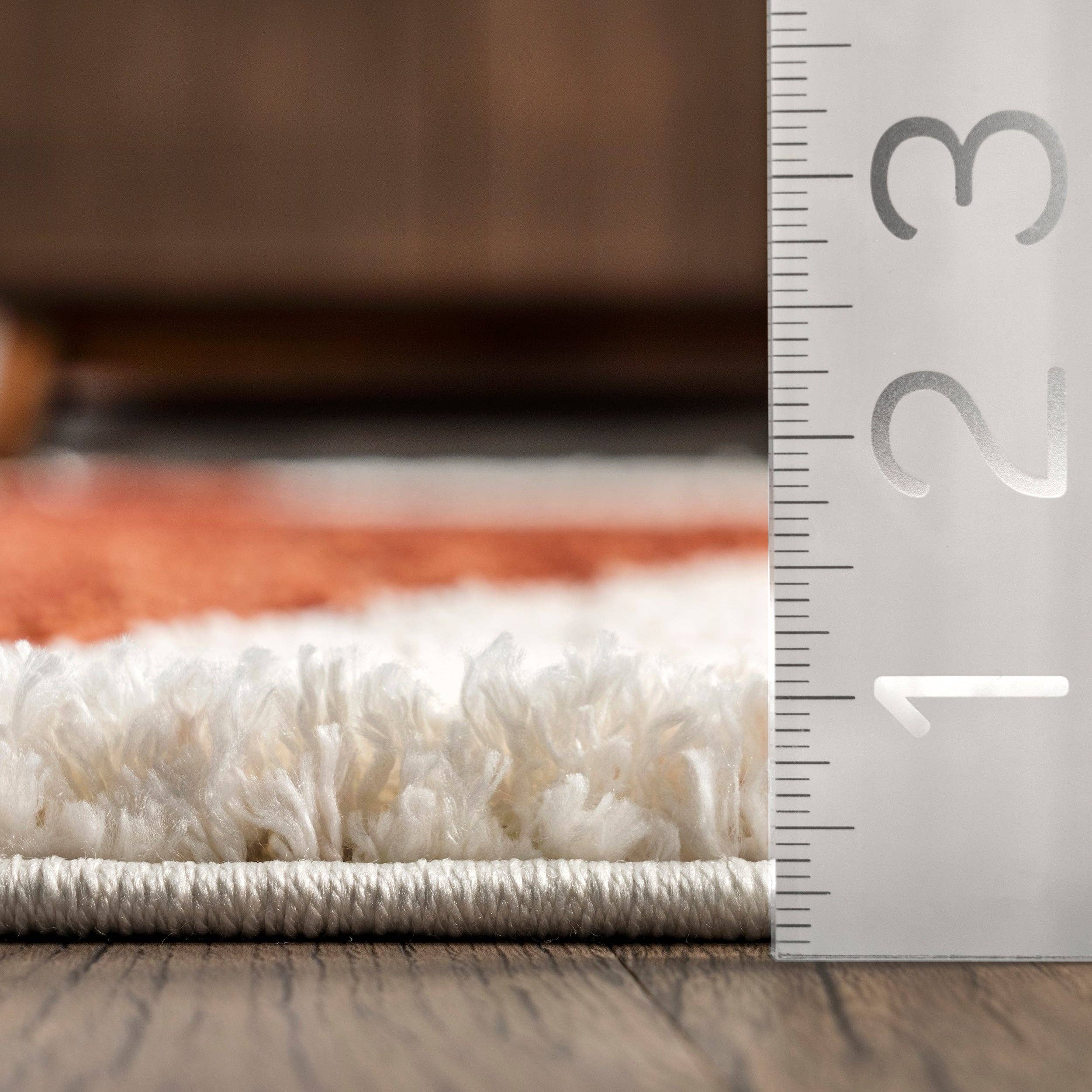 Rust Kali Shaggy Diamond Tassel Area Rug for wholesale on Faire1