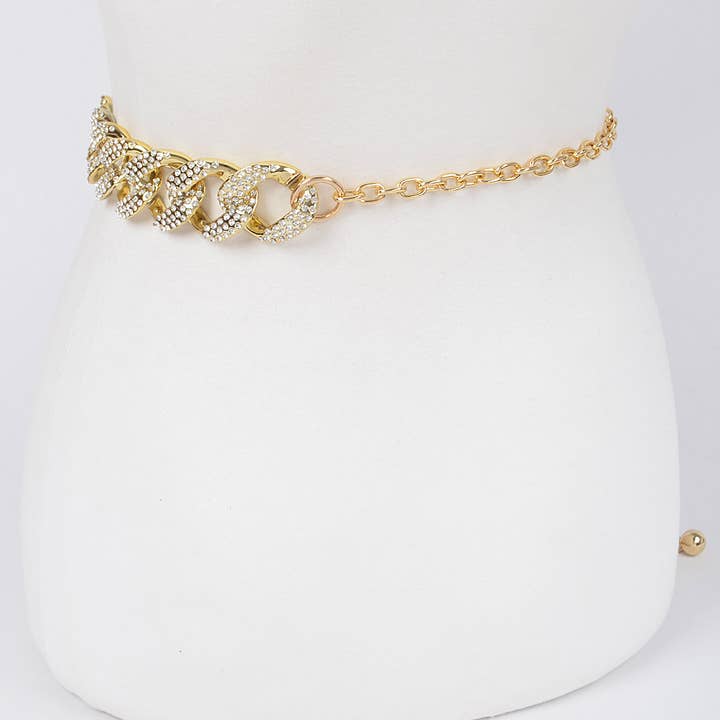 3AM BY H&D ACCESSORIES - Wholesale Belt – Women's - Rhinestone Oversized Chain Belt1