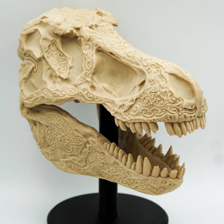 Artisan Carved Tyrannosaurus Rex Skull Fossil Replica for wholesale by Sumptuous Scull Styles LLC