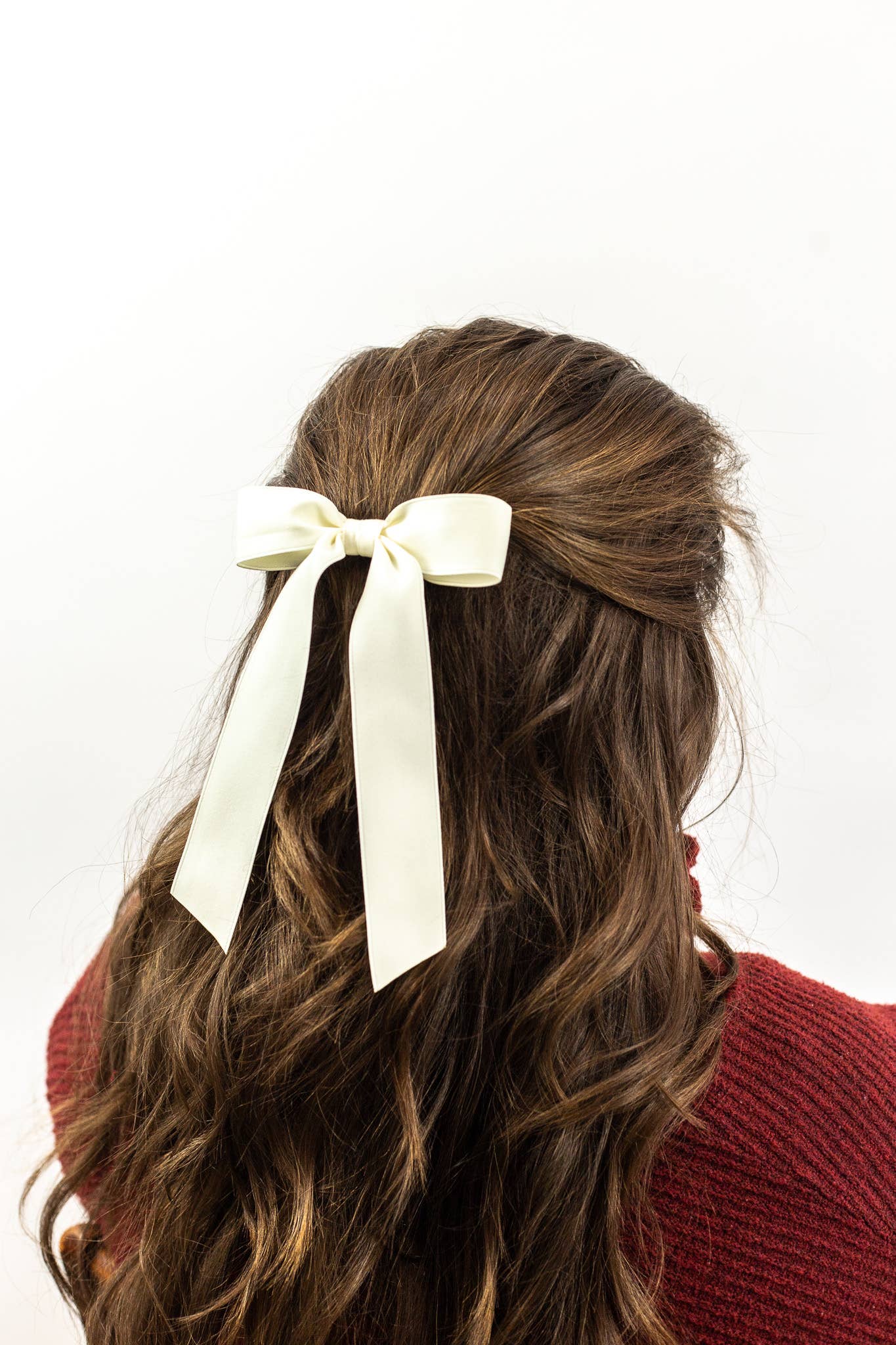 Grace & Grandeur - Wholesale Hair Bow - Women's - Medium Matte Satin Hair Bow Barrette | Florence Bow24