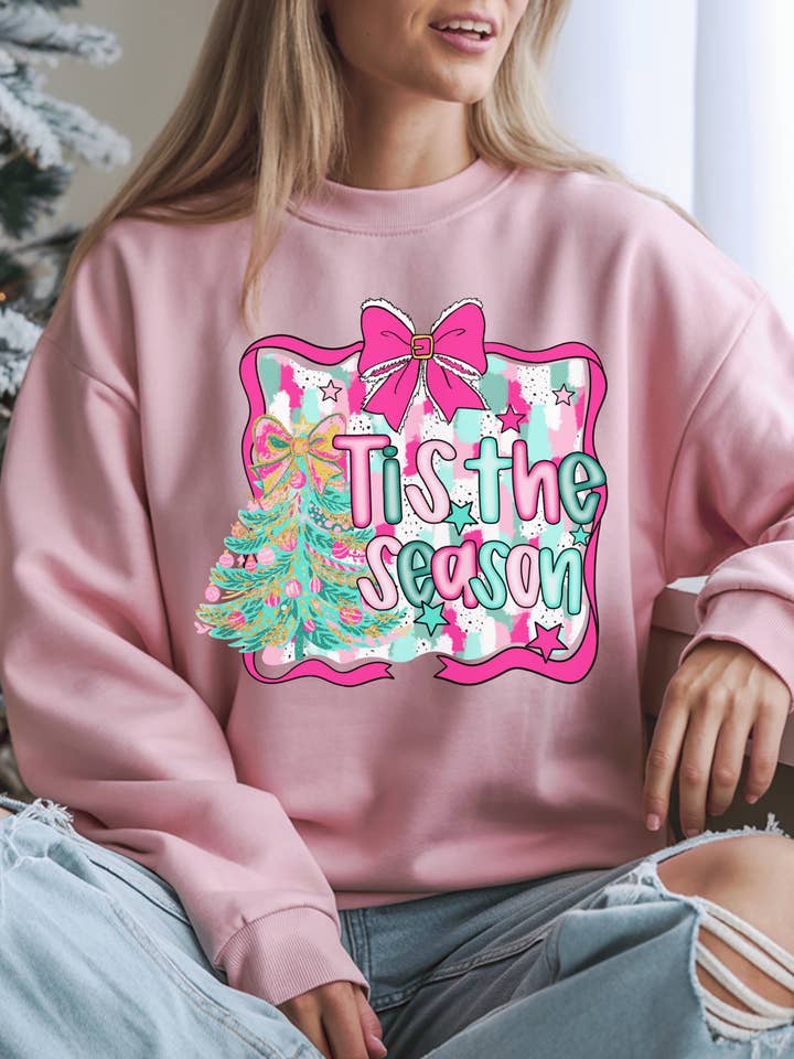 JAC Wholesale - Wholesale Graphic Sweatshirt - Women's - Preppy Tis The Season Theme Sweatshirt 2