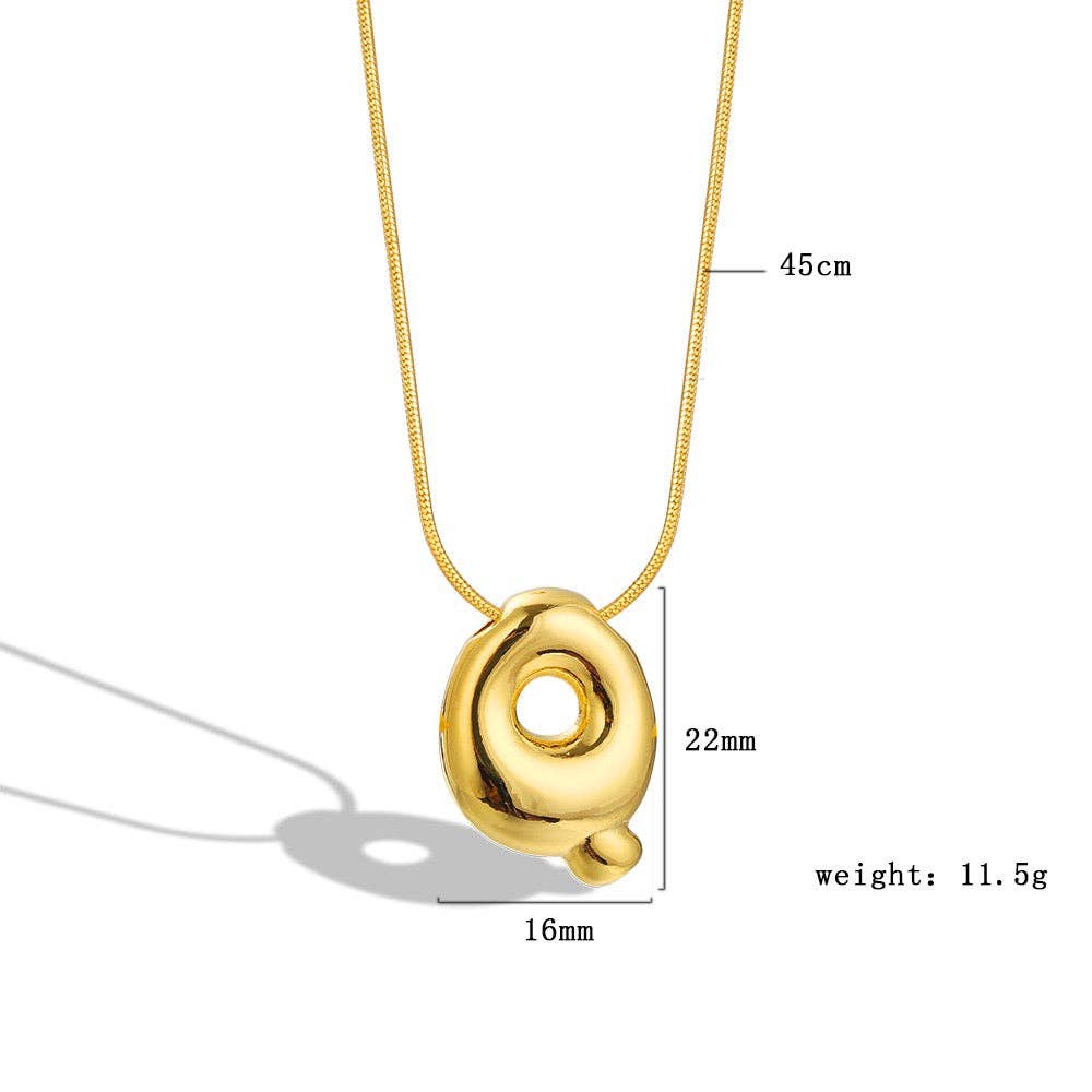 The Classy Cloth WS - Vente Colliers à pendentif - Collier avec initiale en forme de lettre à bulles - Gold RTS14