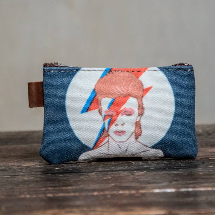 Bowie | Pochette en toile PETITE imprimée à la main pour la vente par In Blue Handmade