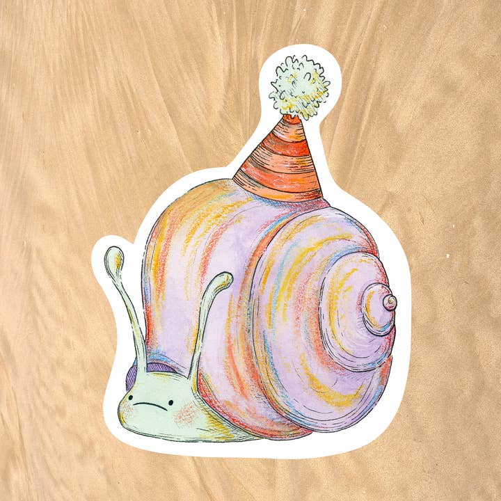Birthday Snail - Sticker for wholesale by Samun Arts