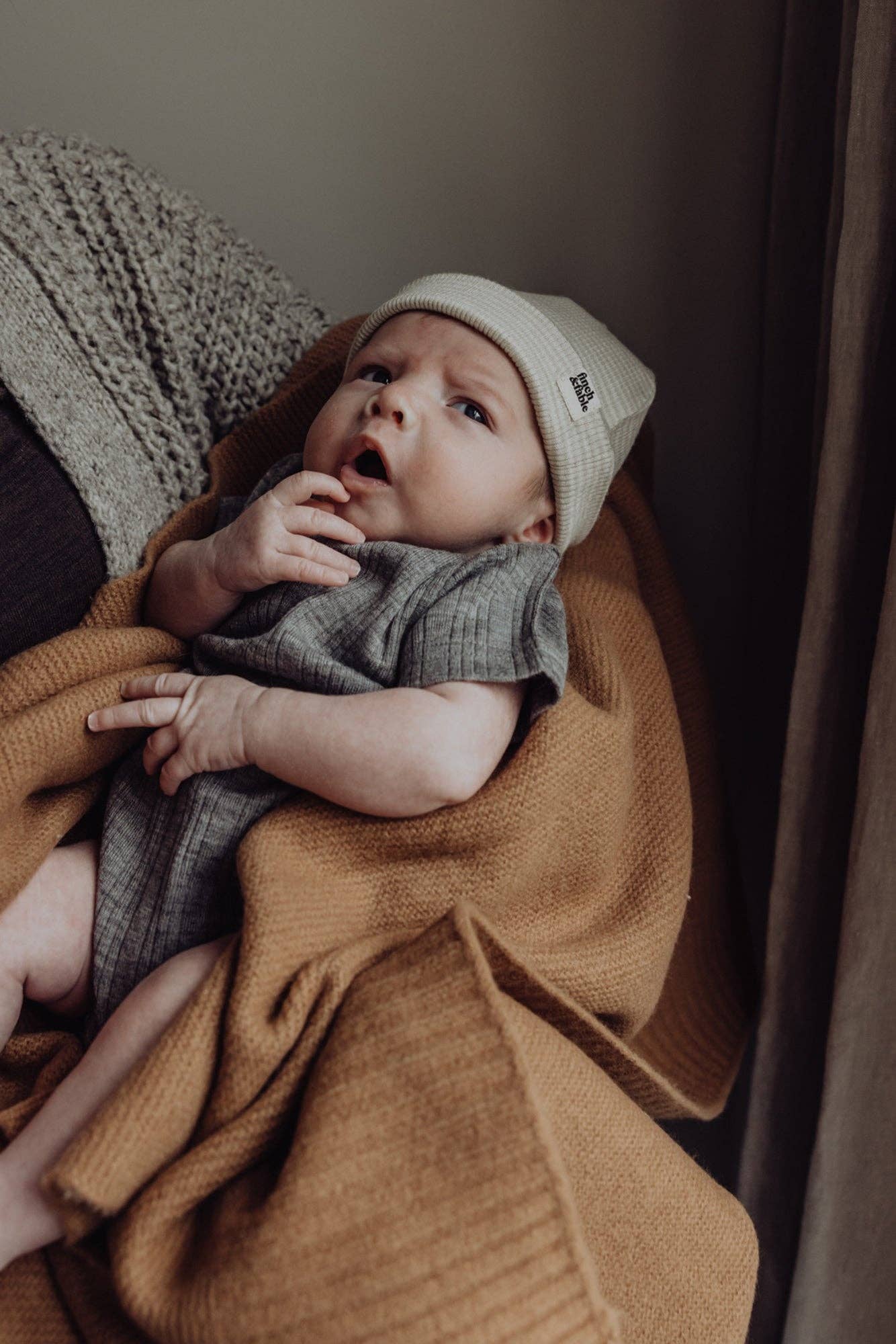 Finch & Fable - Wholesale Bedding Blanket - Kids & Baby - Wool Knitted Blanket - Fawn3