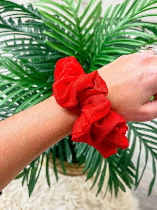 Prep Obsessed Wholesale - Wholesale Scrunchie - Women's - Game Day Solid Scrunchie - Red0
