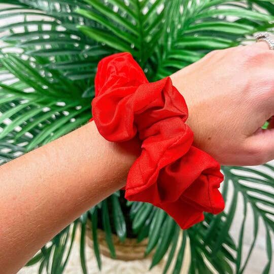 Prep Obsessed Wholesale - Wholesale Scrunchie - Women's - Game Day Solid Scrunchie - Red