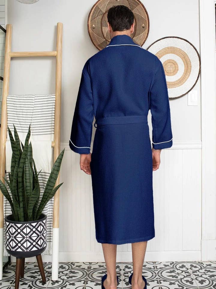 Lotus Linen – wholesale Morgonrock - Herr – Premium Vaffelbadrock för män29