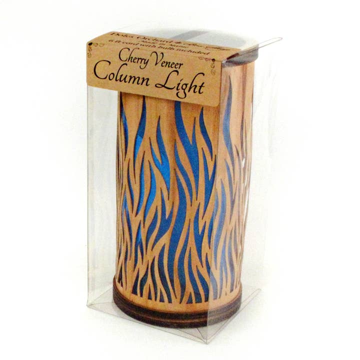 Made and Assembled - Vente Lampes d'appoint/de bureau - Lampe de colonne en placage cerise - Feu1