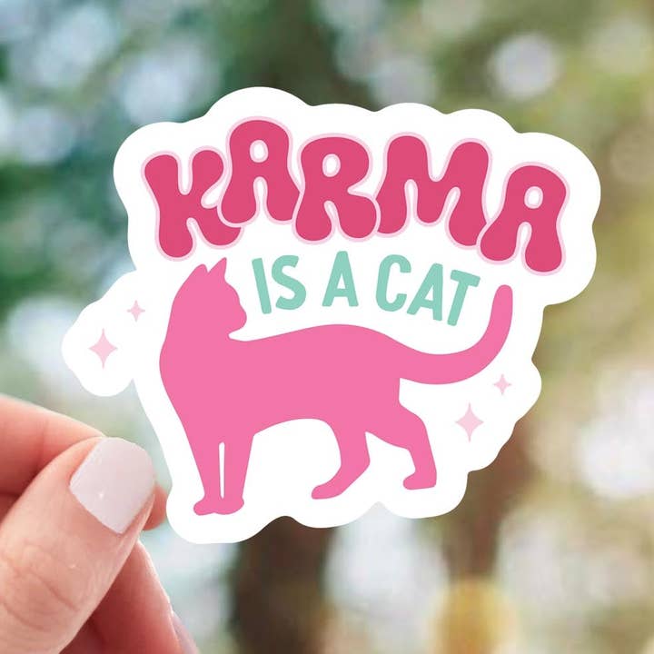 Clairmont & Co - Wholesale Sticker - Vinyl Sticker-Karma Is A Cat0