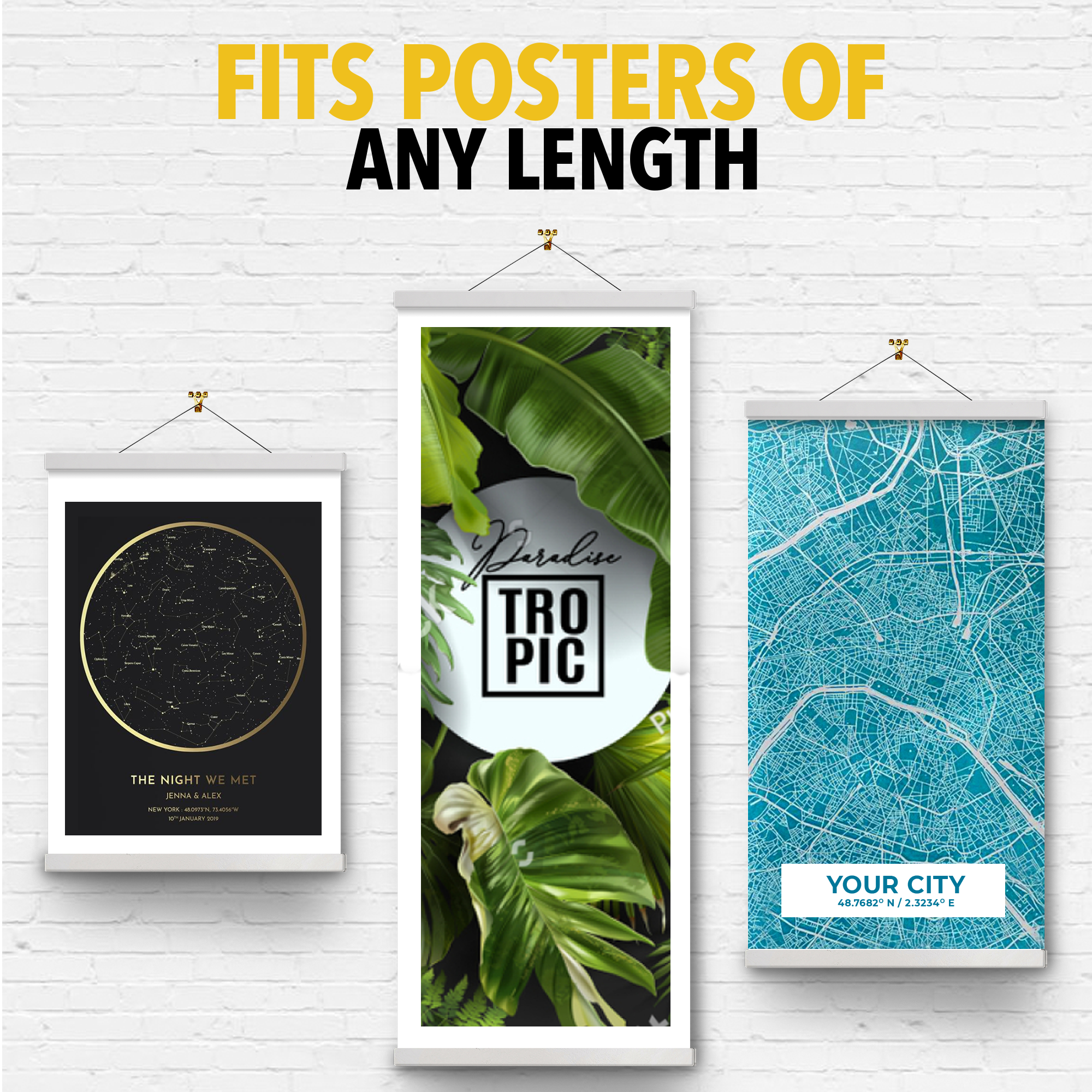 X-bet MAGNET - Venta al por mayor Marcos de fotos - Marco magnético para colgar pósteres de madera blanca de 16 pulgadas4