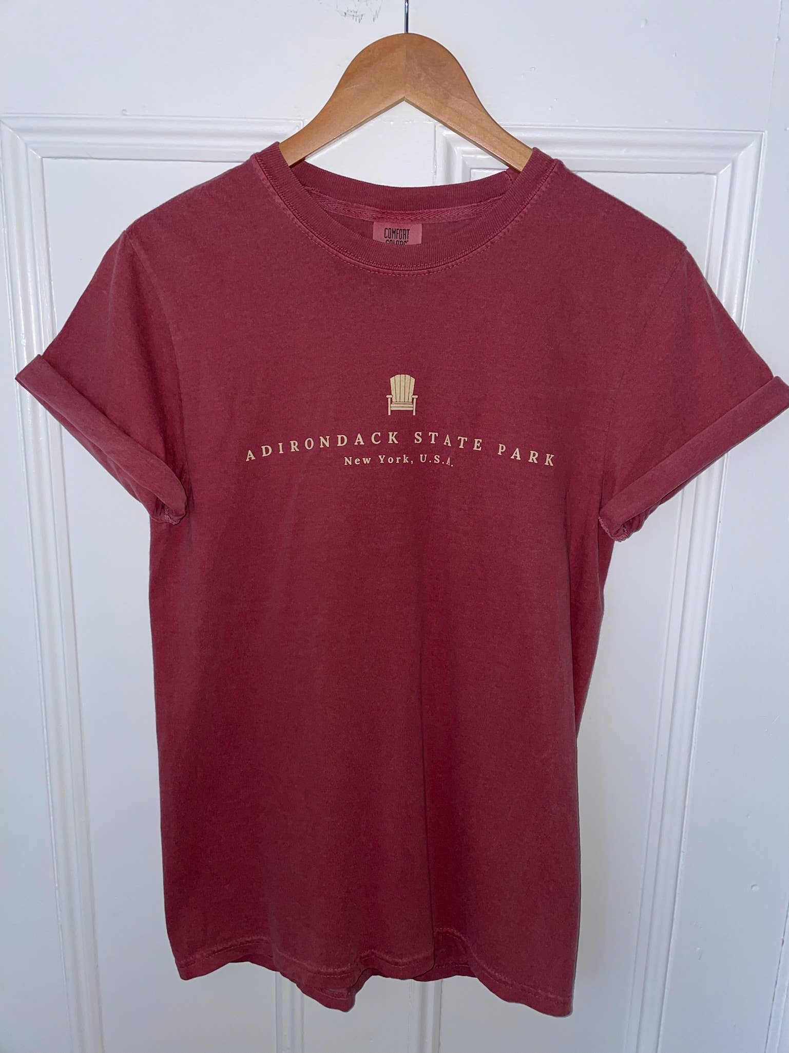 Just Wandering Co. - Wholesale Screen Printed T-Shirt - Unisex - Adirondack Park Map Short Sleeve Shirt | Plattsburgh, New Yo11