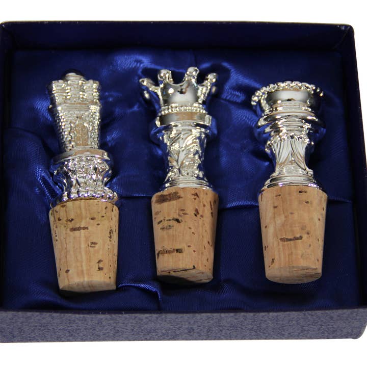 Conjunto de rolhas, 3 peças em placa prateada. NÚMERO DO NÚMERO: C713. por atacado de Corbell Silver