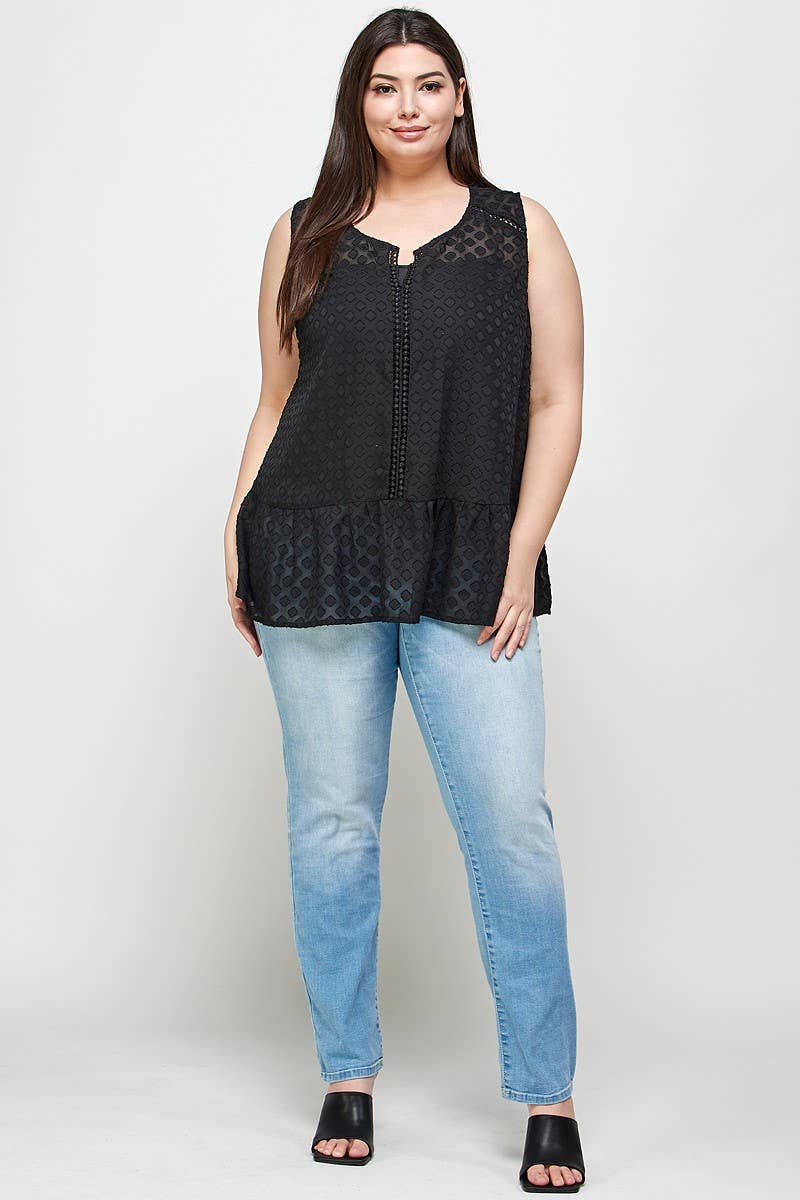 Haute Fox Plus Size & Contemporary - Vente Tunique – femme - Tunique volantée à bordure en crochet de grande taille - Vêtements grande taille8