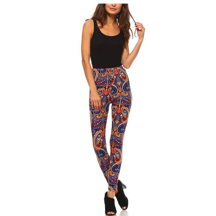 JHP Collection - Wholesale Fashion Leggings - Women's - WOMENS CASUAL MULTI COLOR BRUSHED FULL LEGGINGS35