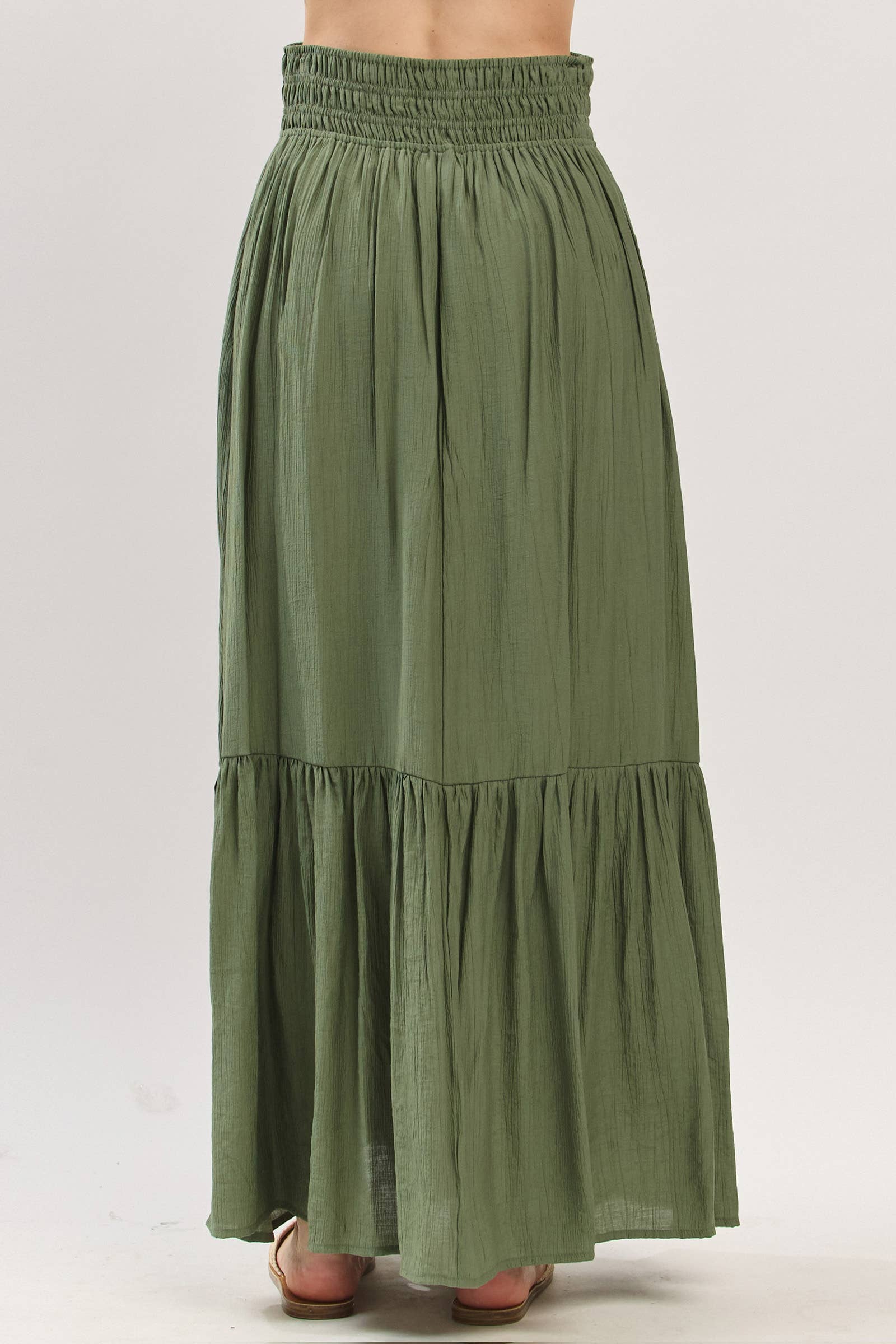 Final Touch - Wholesale Skirt - Women's - Tiered Center Slit Maxi Skirt - VS3399A27