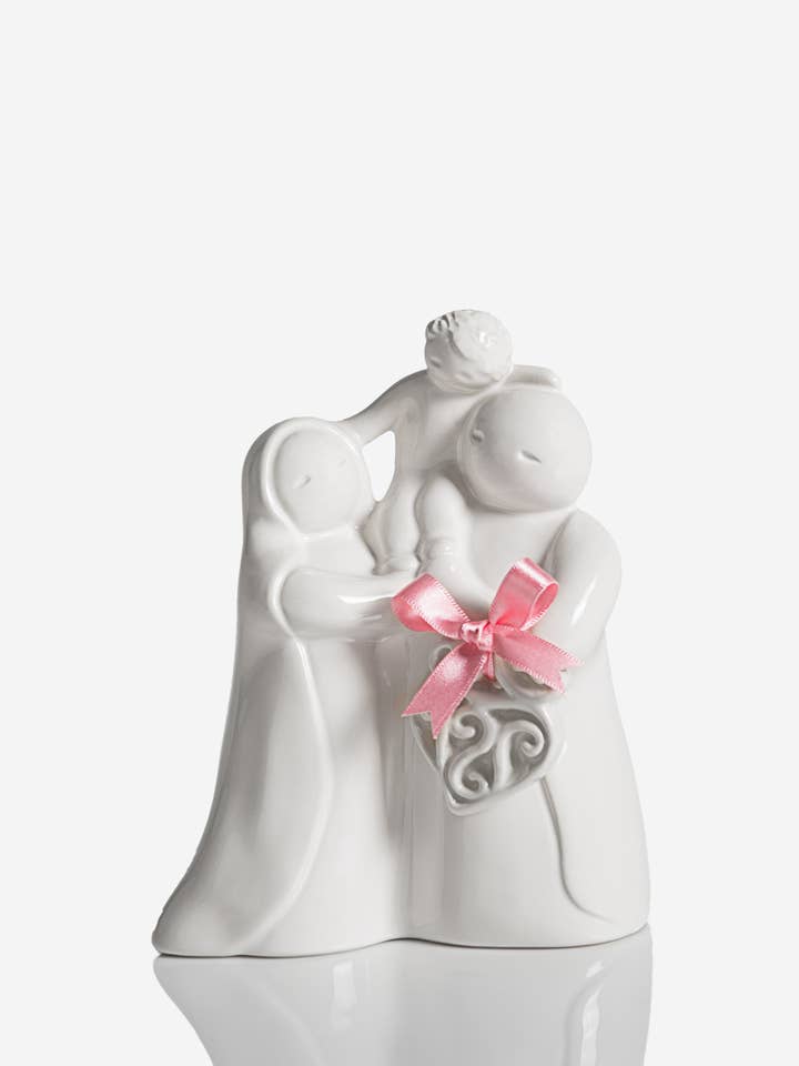 Sainte Famille en céramique avec cœur traditionnel de Viana do Castelo pour la vente par Rosa Malva