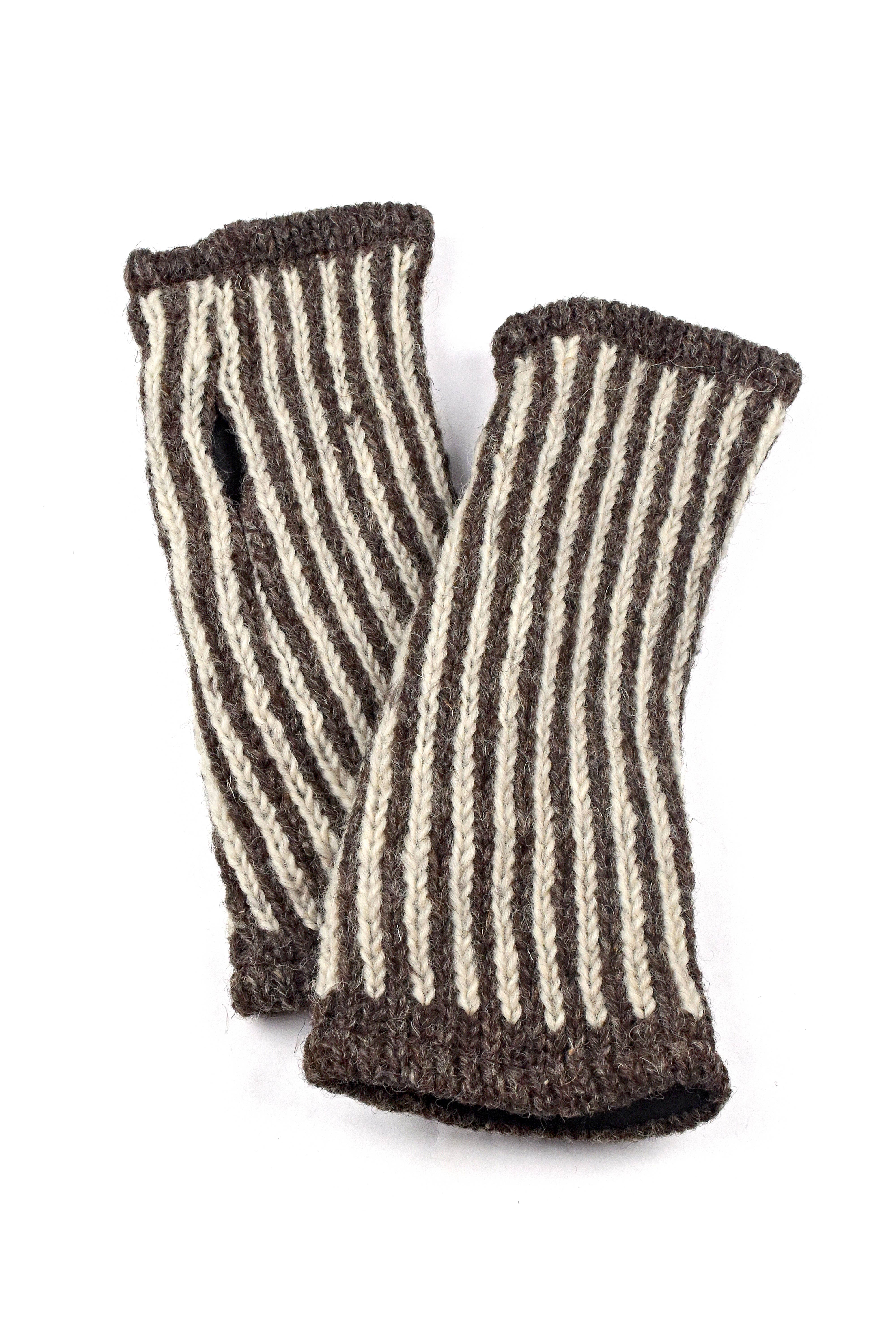 Nusantara Inc. - Wholesale Gloves - Women's - Wool Striped Wristlet-046584