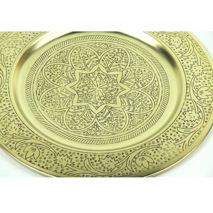 Casa Moro - Wholesale Serving Tray - Nermin Oriental Tea Tray Diameter 40 cm Gold Tray1